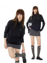 ハイネック長袖Tシャツ【春秋用・女性・カジュアルデザイン・重ね着風】（セットアップ対応）