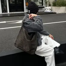 トートバッグ ユニセックス 帆布 大容量 ショルダー 手提げ ヴィンテージ ストリート ルーズ