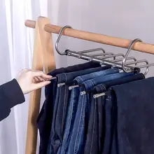 ステンレス製 折りたたみ式クローゼットハンガー【多層・無痕・防滑・伸縮可能】