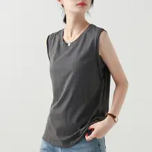 女性用大きいサイズ カジュアルノースリーブトップス【極上の柔らかさ・体型カバー・夏用】