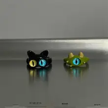 個性的でスタイリッシュな猫のデザインリング【可愛いデュオアイ・ユニークデザイン】