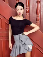 女性用ラテンダンスウェア【大きな背中開き・ラウンドネック・練習用・ヨガ対応】