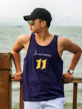 メンズコットン丸首ノースリーブタンクトップ【春夏用・フィット感・スポーツ＆カジュアル】