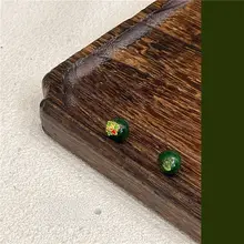 古風デザインの円形緑色ビーズ飾り【樹脂製・新中華風ボタン】