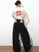 秋冬デザインのゆったりストレートパンツ【厚手・ウエストゴム・カジュアル】（セットアップ対応）