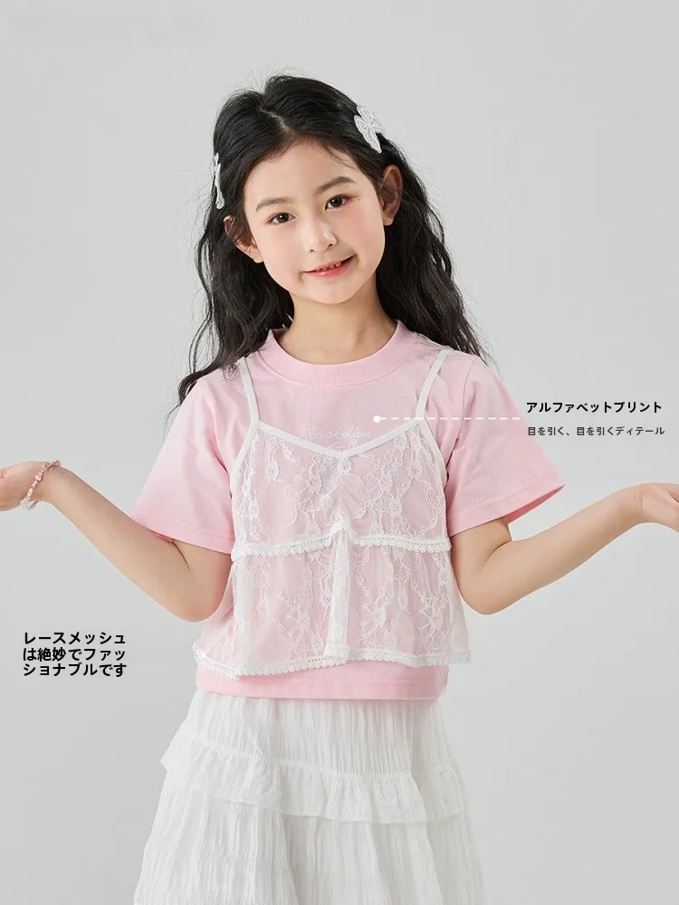 夏用女の子ティーシャツ【短袖・レース・薄手】（セットアップ対応）：法式デザインで通気性を重視したキッズおしゃれブランドの選定基準
