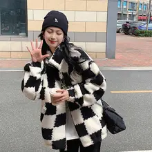 Rouje Damas チェック柄 ラムウールコート【秋冬用・厚手・レディース】