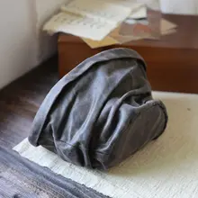 バケットハット レディース レザー シワ加工 ヴィンテージ加工 小顔効果 ラフ