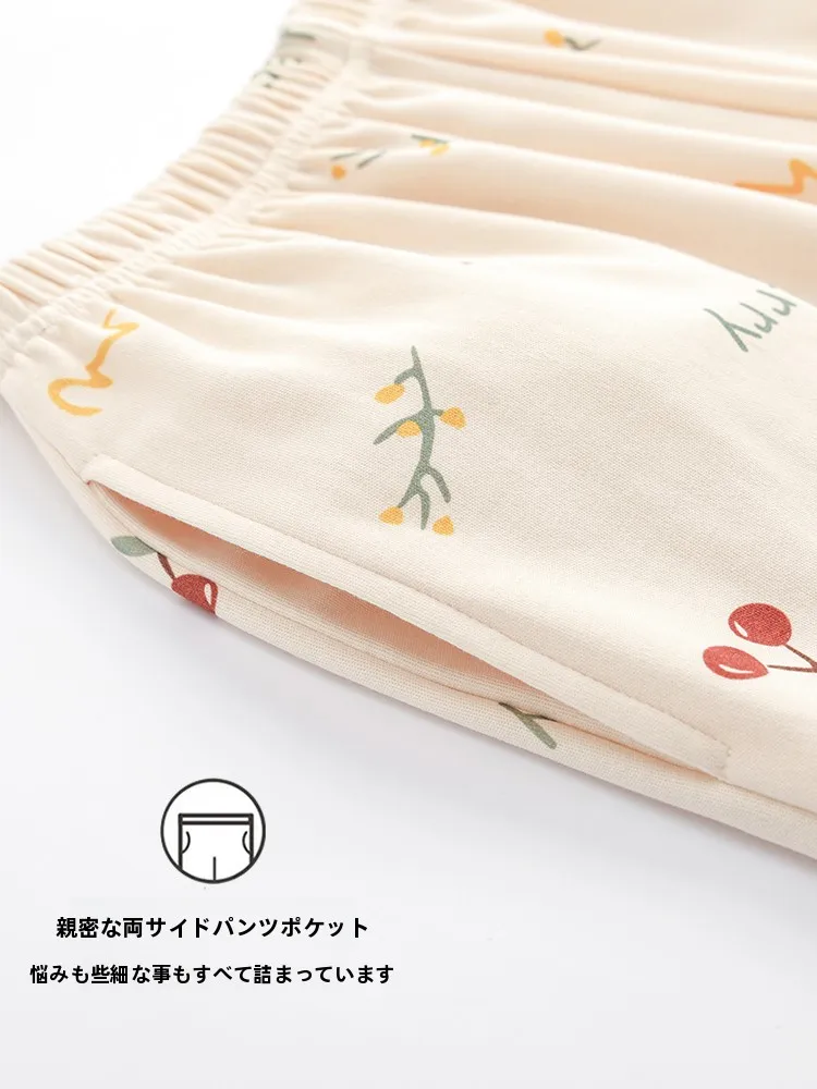 できる綿製ロングパンツ：春秋夏用のゆったりデザインと100%綿の着心地