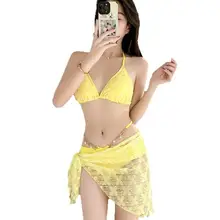 セクシーなビキニ水着【分体・韓国風・ストラップ付き・女性用】（セットアップ対応）