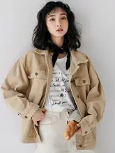 レトロデザインのデニムジャケット【韓国風・ゆったりとしたBFスタイル・秋用】（セットアップ対応）