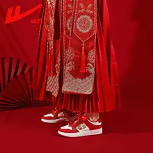 華やかな赤のウェディングシューズ【厚底・快適・デザイン性に優れたレディース用】（セットアップ対応）