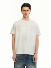 アメリカンビンテージ ダブルカラー 破れ加工 Tシャツ【ストリートスタイル・ショートスリーブ】