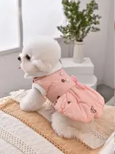 愛犬用プリンセスドレス【秋冬用・加絨・保温・リボン付き・リード対応】