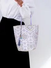 バケットバッグ レディース 手提げ フリンジ 宝相華柄 チャイナテイスト ギフト チャイナドレス