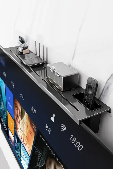 テレビボックス収納ラック【穴あけ不要・隠し収納・モニター上用】