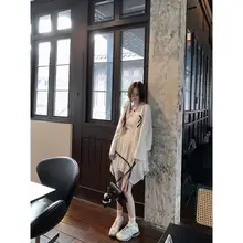 白色毛糸のワイドニットカーディガン【春用・フィット・女性用】