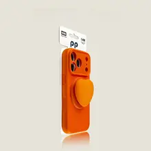 愛らしいハート型マグネット吸盤スマホスタンド【クリームイエロー・シリコン製・衝撃吸収対応】