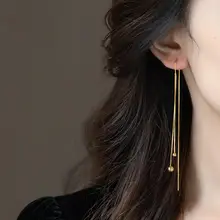 エレガントなロングゴールドフリンジイヤリング【個性的・華やかなデザイン】