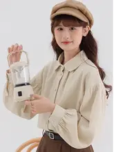 フリル襟デザインの甘い長袖シャツ【春用・女性・エレガントスタイル】