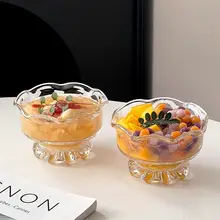 美しいデザインのアイスクリームボウル【ガラス製・フルーツヨーグルトにも最適】