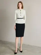 女性用スーツセット【白色・スタイリッシュ・タイトスカート】（セットアップ対応）