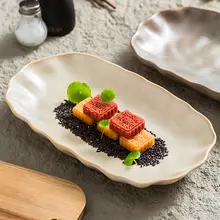 ビンテージ風オーバルプレート【フランス製・陶器・お洒落な魚皿・家庭用・蒸し料理対応】