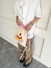 ニット製巾着バッグ【布丁デザイン】