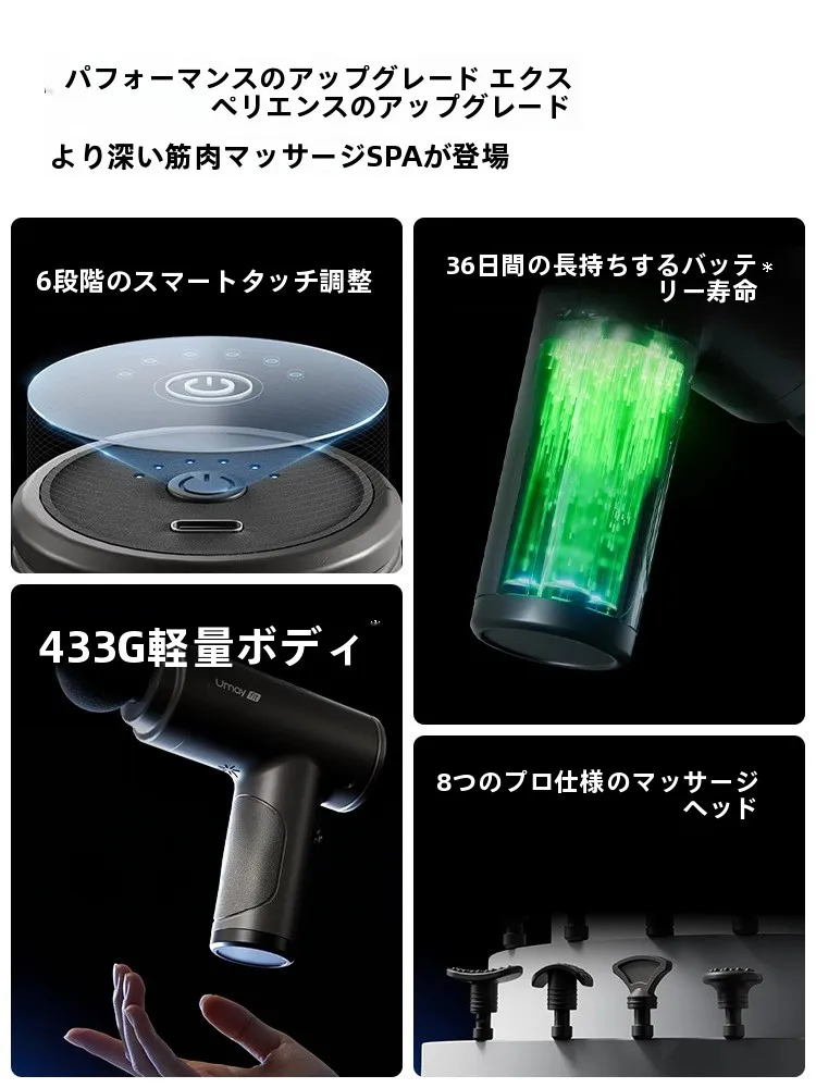 佑美 ミニ筋膜ガン：多機能で8mm振幅の4頭設計が実用性を実現