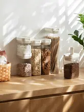 密閉容器 プラスチック 透明 クリア キッチン用 穀物 豆 ドライフルーツ 食品グレード
