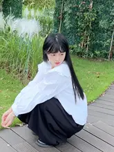 ブラック Aライン ミディスカート【厚手・プリーツ・秋冬用・小柄向け】