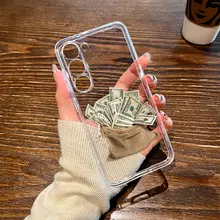 お金のデザインが特徴のスマートフォンケース【透明・ソフトシリコン・Galaxyシリーズ対応】