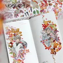 自然な風合いの葉っぱデザインノート用マスキングテープ【オリジナルステッカー付き】