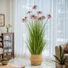 高級感あるインテリア用ひまわりの造花【室内装飾・花瓶付き】