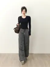 長袖Tシャツ レディース クルーネック 正肩 無地 ベーシック タイト 着痩せ インナー 春秋