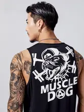 MUSCLE DOG 夏用メンズ ウェア【吸汗・透湿・ゆったりフィット・無袖トレーニングトップ】