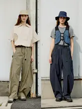 涼感透湿加工の半円デザインパンツ【快適な夏用・速乾・カジュアルスタイル】（セットアップ対応）