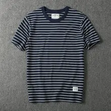 アメリカンレトロスタイル ストライプ半袖Tシャツ【メンズ・夏用・インスタ映え】