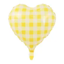 18インチ ハートチェック柄 アルミバルーン【子供の誕生日パーティー・結婚式装飾用】