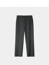 精緻なウール製ハイウエストクロップドパンツ【女性用・フレアスタイル・秋用】（セットアップ対応）
