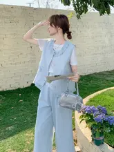花柄ノースリーブベスト【女性用・夏用・Tシャツ・ワイドパンツ・優しいスタイル】（セットアップ対応）