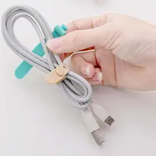 シンプルなシリコン製イヤホン用データケーブル整理クリップ【汎用・巻き取り式】