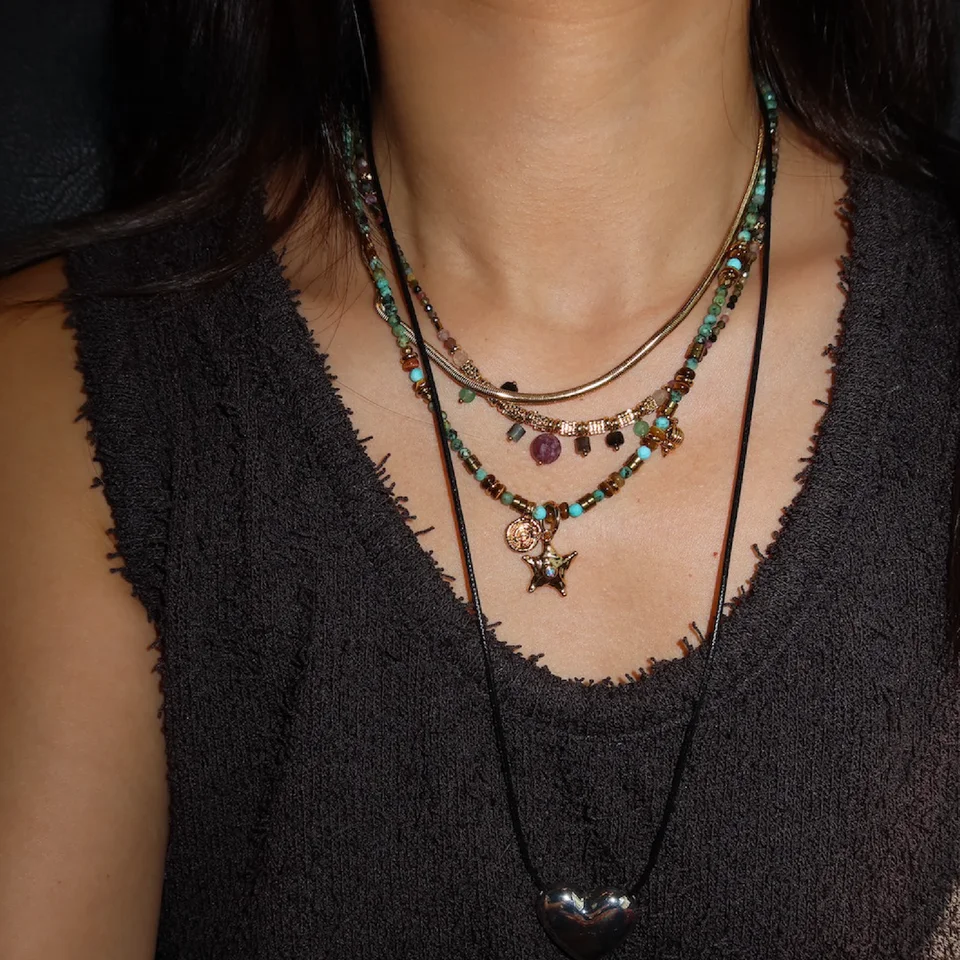 海洋テーマのカラフルなネ�ックレス【ターコイズ・海星・アゲート】（セットアップ対応）