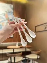 純白陶製ミニスプーン【コーヒーかき混ぜ用・キッチン調味用】