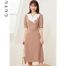 レトロチェックのAラインスカートと短袖トップス【小柄対応・ビジネススタイル・女性用】（セットアップ対応）