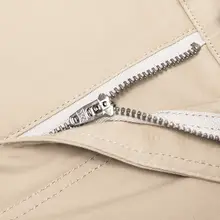 夏用 メンズ カーゴパンツ【コットン製・ベージュ・ストレートフィット・刺繍デザイン】