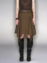 春夏用デザインスカート【ブラウン・バインディング・スタイリッシュなルック】