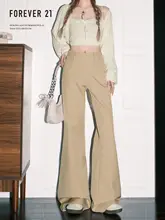 レディース カーキ色の微喇休闲パンツ【秋用・垂感・スリムフィット・西洋風】（セットアップ対応）