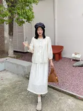 新中式プリント長袖シャツ【天絲・夏用】＆スカート（セットアップ対応）