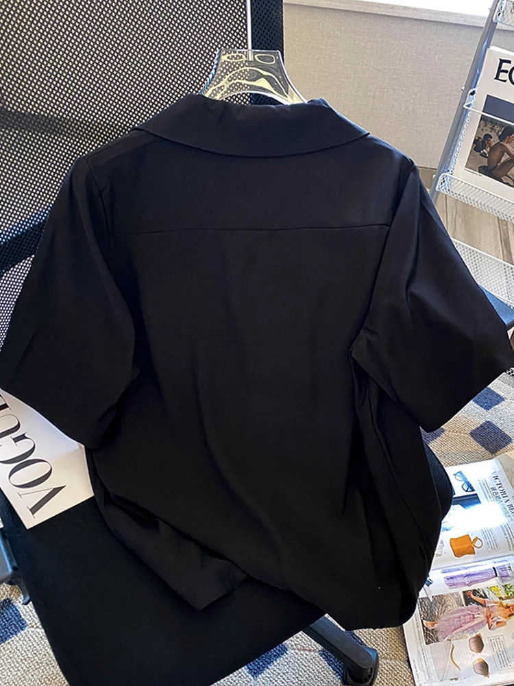 ブラックローズ刺繍シャツ：夏の日常着に最適なシフォン素材のデザインと使い方